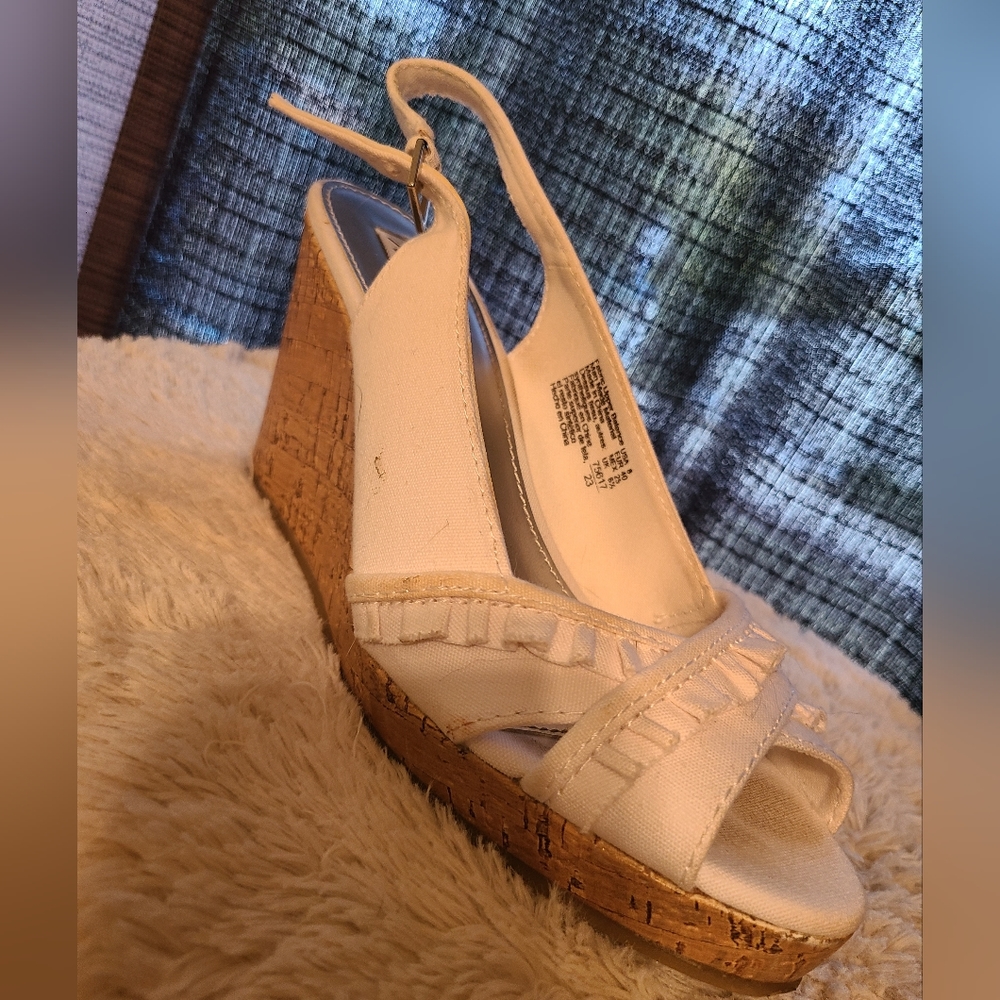 White Wedge Sandal